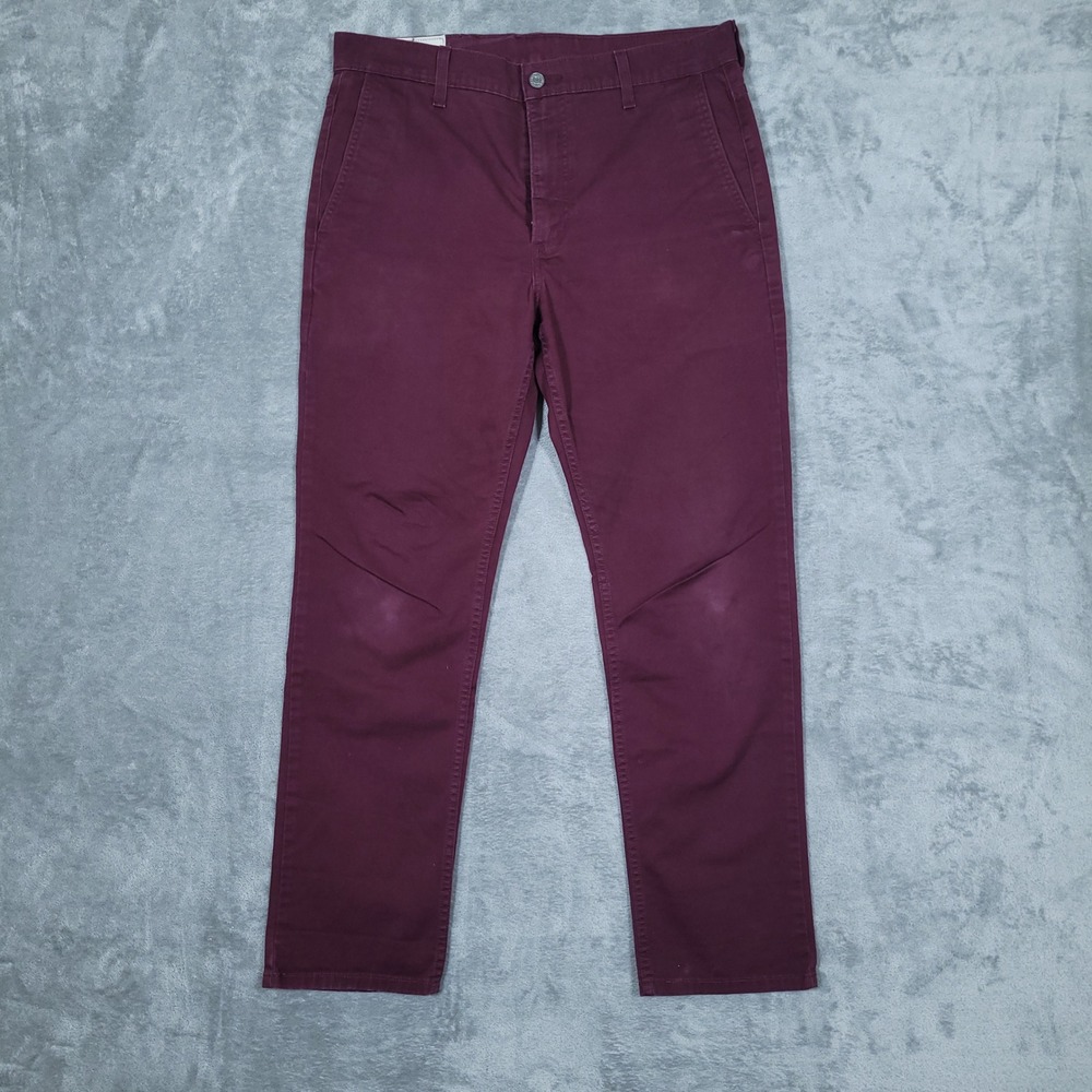 Levi Strauss Jeans Mens Burgundy Purple Casual Pants Size 33x29
